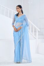 Party Wear Designer Un-Stitched Swroski Saree With Blouse| New Ethnic Sarees Collection For Women
