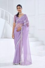 Party Wear Designer Un-Stitched Swroski Saree With Blouse| New Ethnic Sarees Collection For Women