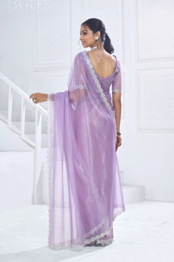 Party Wear Designer Un-Stitched Swroski Saree With Blouse| New Ethnic Sarees Collection For Women