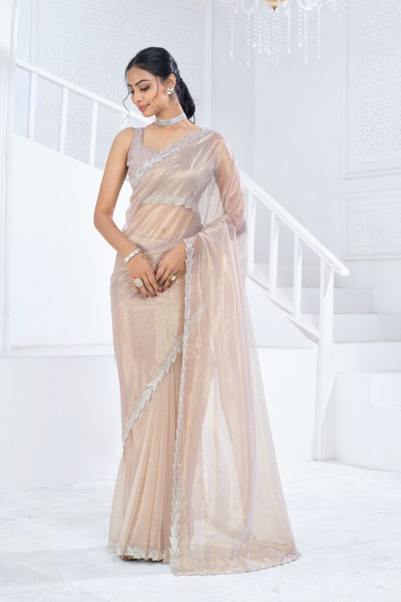 Party Wear Designer Un-Stitched Swroski Saree With Blouse| New Ethnic Sarees Collection For Women