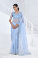 Party Wear Designer Un-Stitched Swroski Saree With Blouse| New Ethnic Sarees Collection For Women