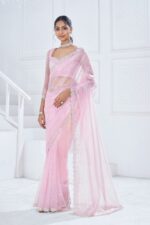 Party Wear Designer Un-Stitched Swroski Saree With Blouse| New Ethnic Sarees Collection For Women