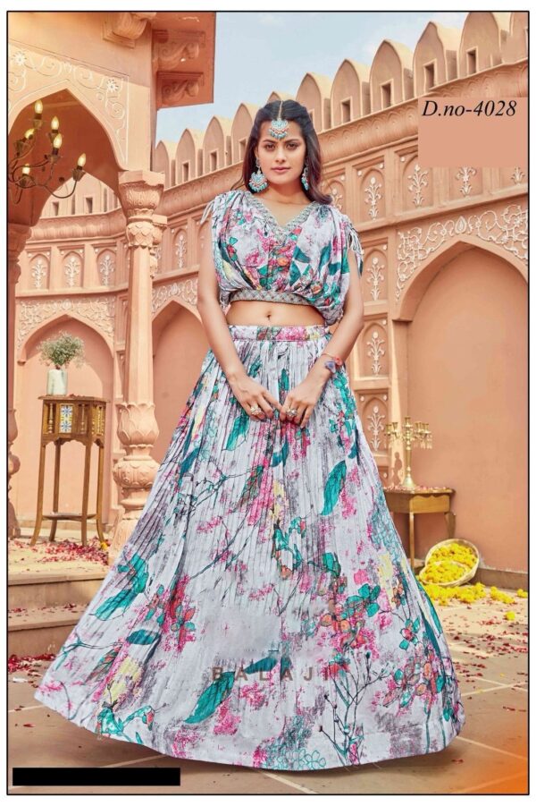 Elegant Women's Wear Heavy Georgette With Beautiful Handwork Crop-Top With Skirt For Parties