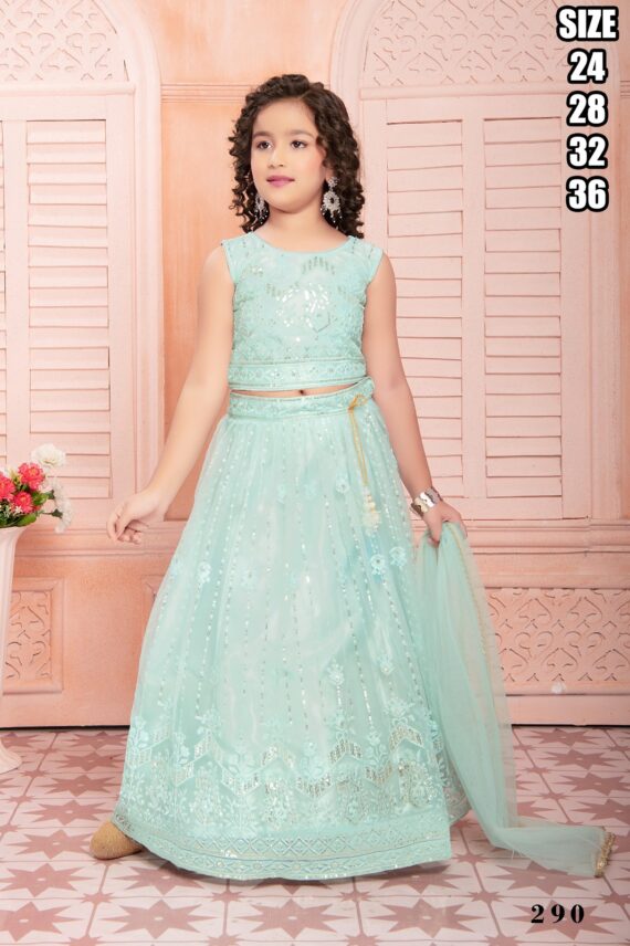 Designer Kid's Wear Georgette And Soft Net With Embroidered Work Functional Outfits.