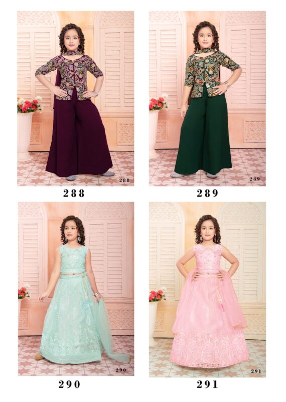 Designer Kid's Wear Georgette And Soft Net With Embroidered Work Functional Outfits.