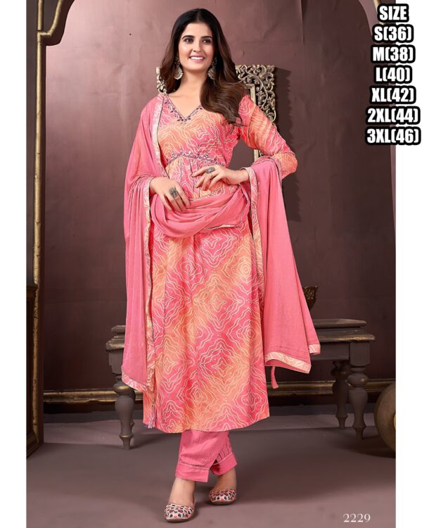 Alia Cut Stitched Premium Rayon Export Quality Kurti-Pent With Dupatta Collection For Women