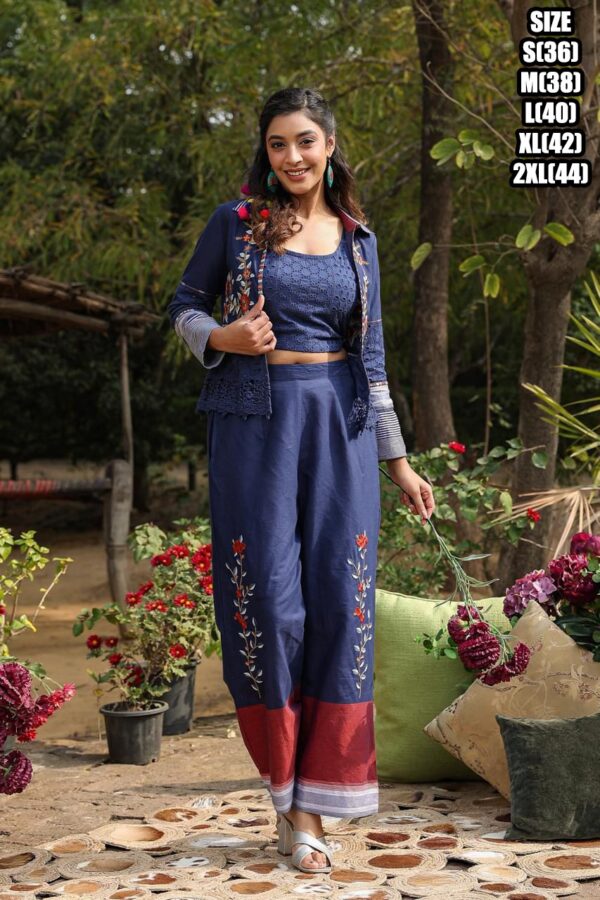 Summer Vibes Women's Wear Stitched Pure Cotton Stylish Cool Top-Bottom With Jacket