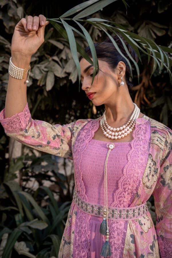 Summer Collections For Women's Wear Stitched Pure Cotton Designer Shrug Set With Belt