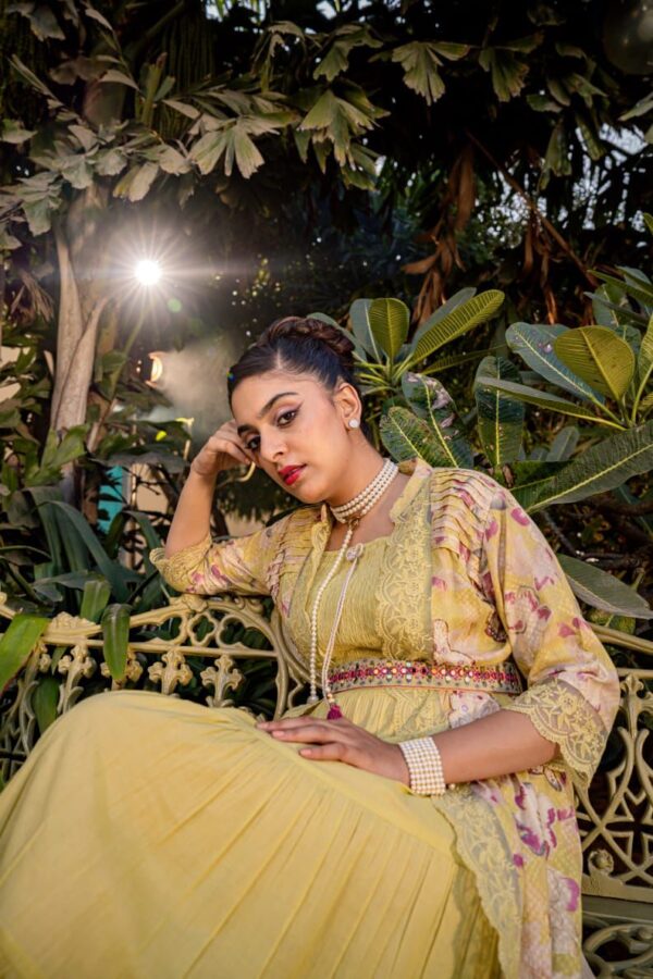 Summer Collections For Women's Wear Stitched Pure Cotton Designer Shrug Set With Belt