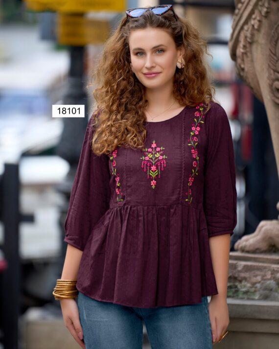 Exclusive Premium Tops Collections For Women's Wear Stitched Viscose Rayon Latest Design Tops