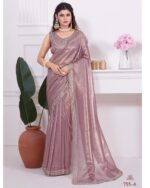 Elegant Women's Wear Un-Stitched Raina Net Coating Fancy Saree With Blouse For Parties