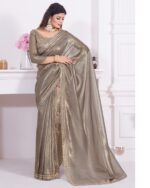 Elegant Women's Wear Un-Stitched Raina Net Coating Fancy Saree With Blouse For Parties