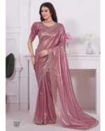 Elegant Women's Wear Un-Stitched Raina Net Coating Fancy Saree With Blouse For Parties