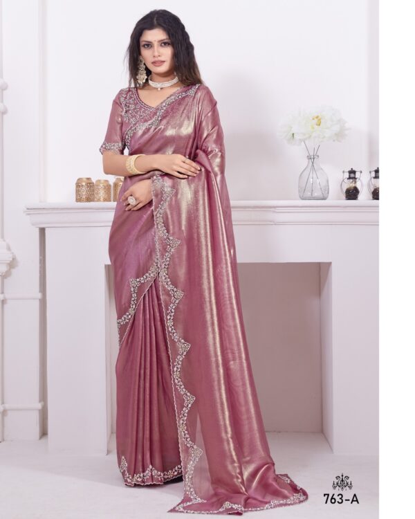 Ethnicrang Party Wear Sarees For Women's Un-Stitched Raina Net Saree With Designer Blouse