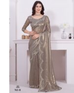 Ethnicrang Party Wear Sarees For Women's Un-Stitched Raina Net Saree With Designer Blouse