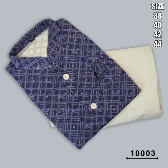 Men's Festive Wear Silk Mastani Kurta-Pajama With Lakhnowi And Sequence Work Koti