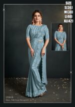 Party Wear Designer Women's Stitched Silk Crepe Georgette Saree With Blouse| Functional Collections For Women|