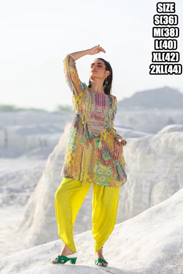 Women's Collection Georgette Kurti With Dhoti Set| New Summer Style Fancy Designer Kurti Sets For Girls