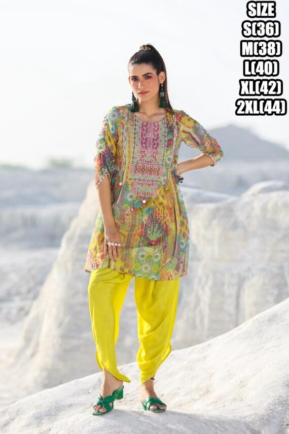 Women's Collection Georgette Kurti With Dhoti Set| New Summer Style Fancy Designer Kurti Sets For Girls