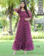 Exclusive Summer Style Women's Georgette Maxi Dress For Party| Stitched Girl's Dresses For Casual Occasions