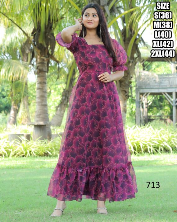 Exclusive Summer Style Women's Georgette Maxi Dress For Party| Stitched Girl's Dresses For Casual Occasions