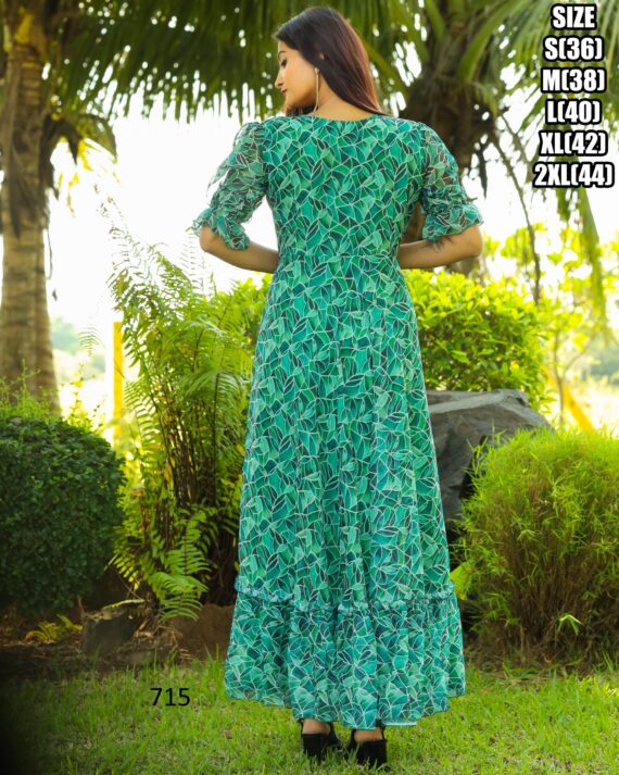 Exclusive Summer Style Women's Georgette Maxi Dress For Party| Stitched Girl's Dresses For Casual Occasions