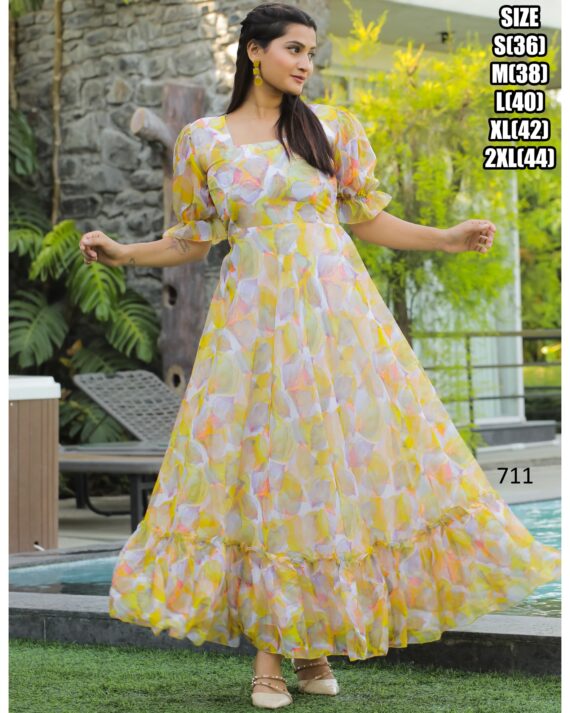 Exclusive Summer Style Women's Georgette Maxi Dress For Party| Stitched Girl's Dresses For Casual Occasions