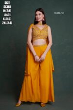 Traditional Wear Real Chinon With Embroidered Work Beautiful Top With Plazzo & Dupatta For Women