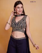 Traditional Wear Real Chinon With Embroidered Work Beautiful Top With Plazzo & Dupatta For Women