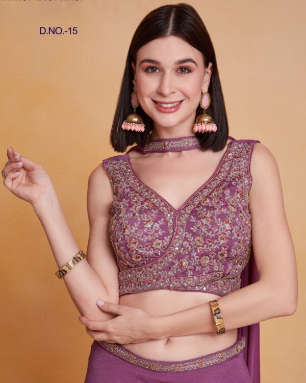 Traditional Wear Real Chinon With Embroidered Work Beautiful Top With Plazzo & Dupatta For Women