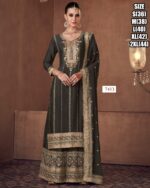 3 Piece Collection For Women's Wear Real Chinon With Embroidered Wedding Outfits