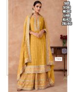 3 Piece Collection For Women's Wear Real Chinon With Embroidered Wedding Outfits