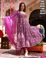 Three Piece Kurti Collections For Occasion, Stitched Maslin Silk Flaired Kurti-Pent With Dupatta For Women