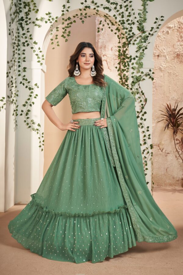 Functional Outfits New Collection For Women's Wear Faux Georgette Embroidered With Sequins Work Lehenga Choli