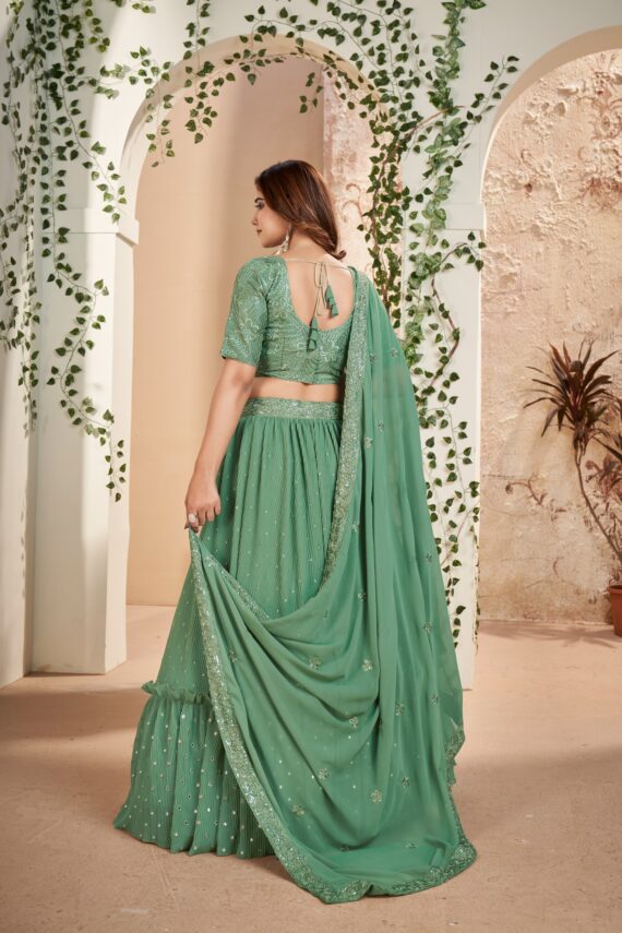Functional Outfits New Collection For Women's Wear Faux Georgette Embroidered With Sequins Work Lehenga Choli