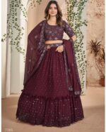 Functional Outfits New Collection For Women's Wear Faux Georgette Embroidered With Sequins Work Lehenga Choli