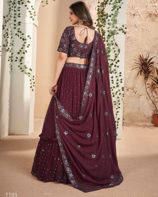 Functional Outfits New Collection For Women's Wear Faux Georgette Embroidered With Sequins Work Lehenga Choli