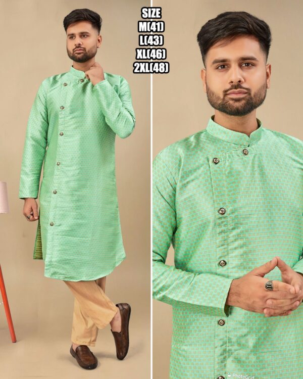 Ethnicrang Men's Wear Silk Jequard Latest Kurta With Pajama For Occasions