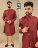 Ethnicrang Men's Wear Silk Jequard Latest Kurta With Pajama For Occasions