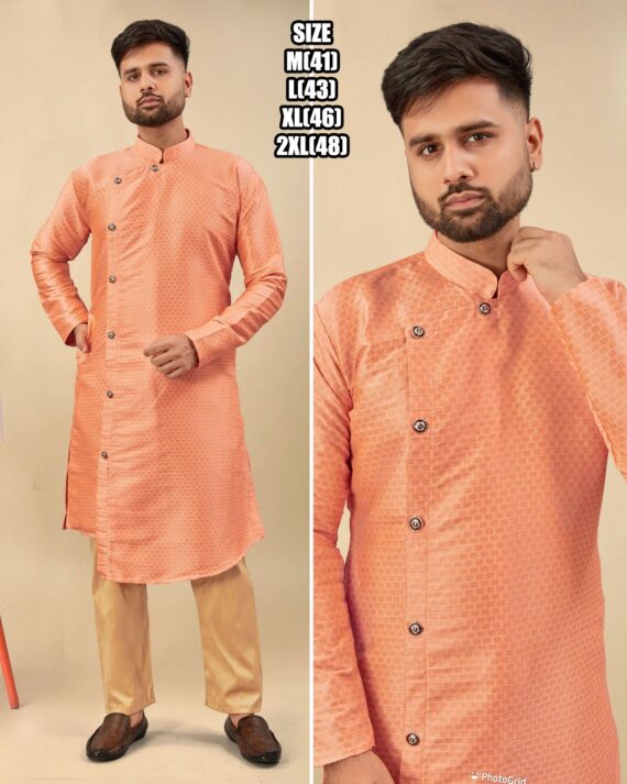 Ethnicrang Men's Wear Silk Jequard Latest Kurta With Pajama For Occasions