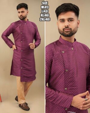 Ethnicrang Men's Wear Silk Jequard Latest Kurta With Pajama For Occasions