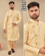 Ethnicrang Men's Wear Silk Jequard Latest Kurta With Pajama For Occasions