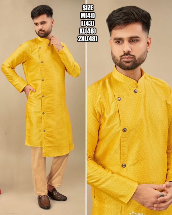 Ethnicrang Men's Wear Silk Jequard Latest Kurta With Pajama For Occasions
