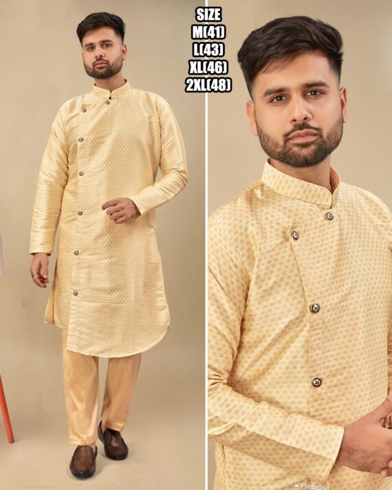 Ethnicrang Men's Wear Silk Jequard Latest Kurta With Pajama For Occasions