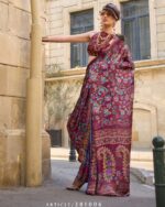 Unstitched Satin Georgette Sheer Fancy Digital Printed Party Wear Sarees For Women