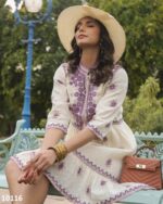 White Pure Cotton Embroidered Work Summer Style Women's Wear Tunic