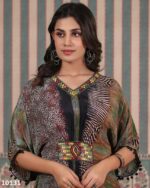 Summer Style Pure Georgette Embroidered Work Latest Kaftan Dress For Women