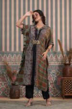 Summer Style Pure Georgette Embroidered Work Latest Kaftan Dress For Women