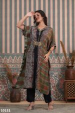 Summer Style Pure Georgette Embroidered Work Latest Kaftan Dress For Women