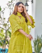 Women's Readymade Pure Cotton Embroidery Work Kurti Pant With Dupatta